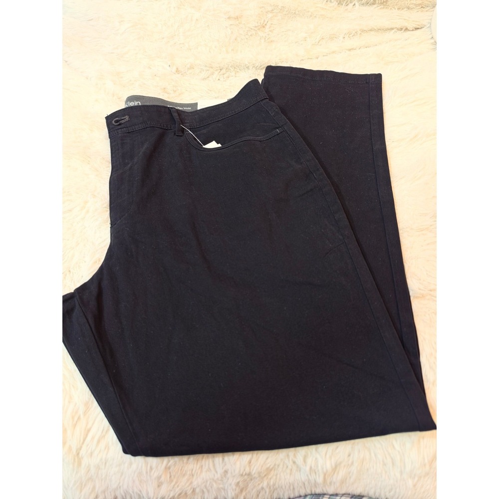 Calvin Klein Infinite Flex Waist Slim Fit Pants 38x32 Navy 5-Pocket NWT *Flaw*